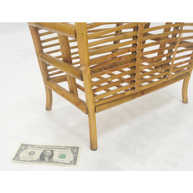 Mid-Century Modern Rattan Bamboo Mid Century Modern c1960s Magazine Rack Super Clean For Sale - Image 3 of 11
