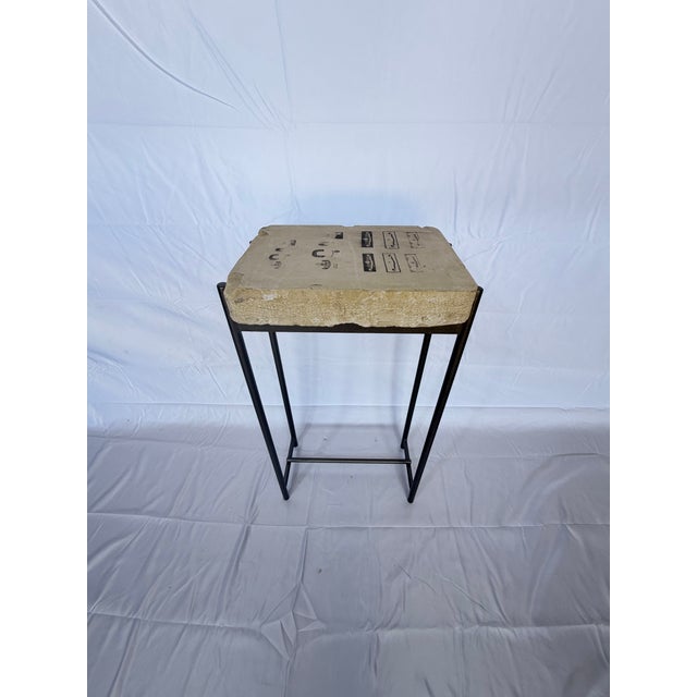 2020s Printing Stone Side Table For Sale - Image 5 of 6