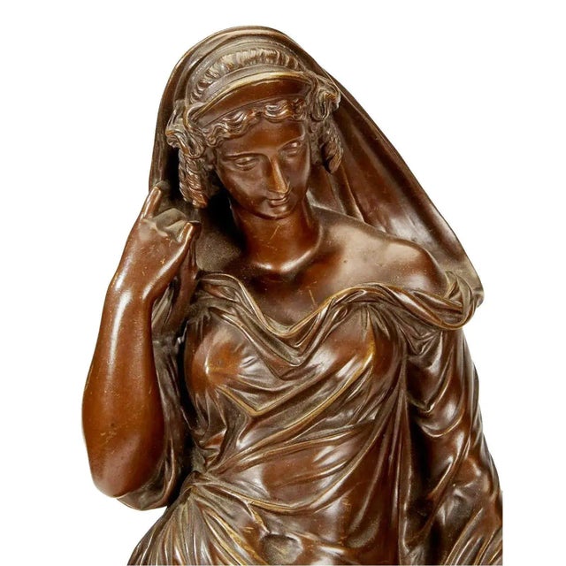 Victorian Late 19th Century Victorian Slate & Bronze Mantel Clock Signed by Gaulier Ebit For Sale - Image 3 of 5