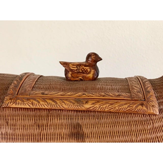 1970s Mid-Century Shanghai Collection Wicker Duck For Sale - Image 5 of 13