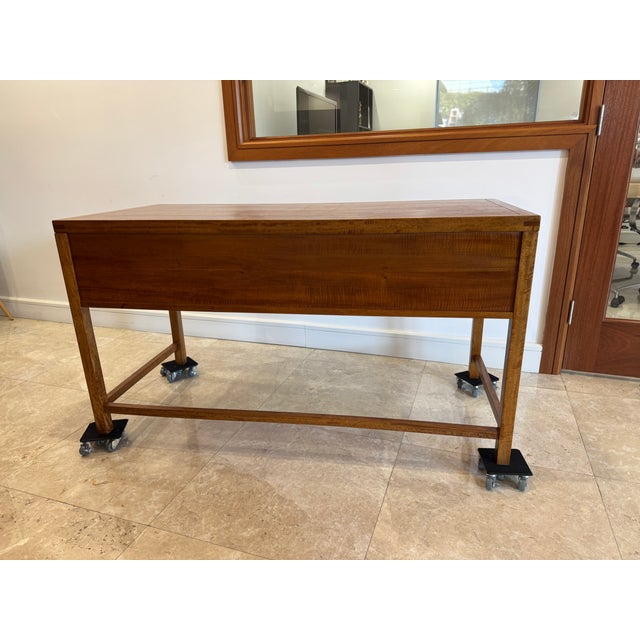 Crate and Barrel Solid Wood Desk With Caining and Matching Chair For Sale In Miami - Image 6 of 18