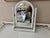 Vintage Angraves writing desk/ make up table (glass top) with matching stool and mirror
