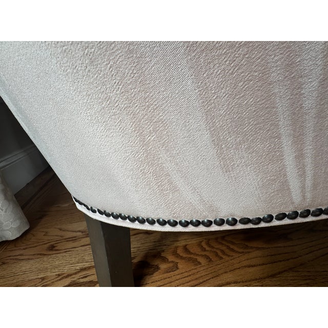 2020s Custom-Made Romantic Plush Velvet Pale Pink Loveseat For Sale - Image 5 of 8