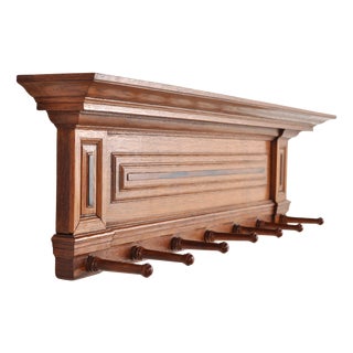 Antique Coat Rack in Oak, 1890s For Sale