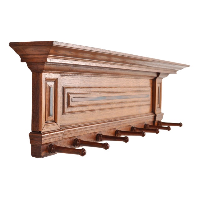 Antique Coat Rack in Oak, 1890s For Sale