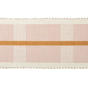 Schumacher x Stephanie Seal Brown Calcada Tape Wide Trim in Rose Quartz