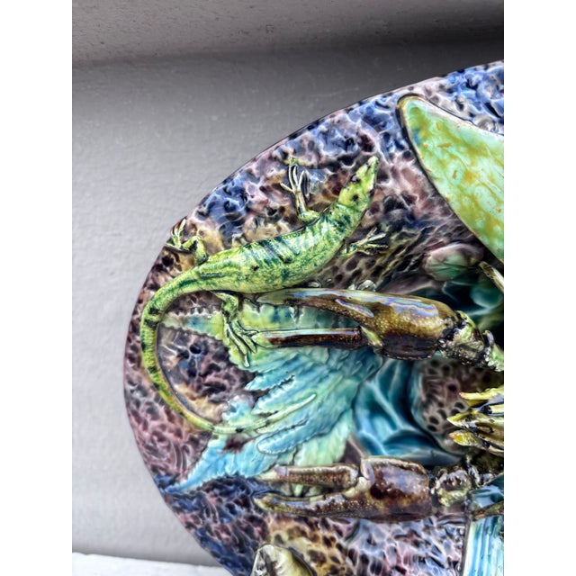 Late 19th Century 19th Century Majolica Palissy Crawfish Platter Thomas Sergent For Sale - Image 5 of 11