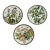Mid 20th Century Hand Painted Botanical Birds & Blooms Crackle Glaze Scalloped Wall Decorative Plates - Set of 3 For Sale