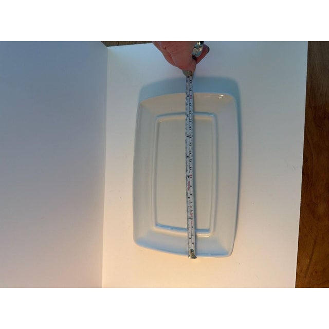 Vintage Apilco France White Porcelain Rectangular Butter Dish with Lid For Sale - Image 4 of 5