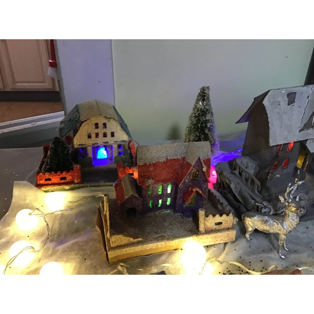 Antique Christmas Tree Putz Mica Village Lights House Set - Czechoslovakia For Sale - Image 11 of 13