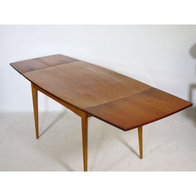 Wood Mid-Century Double Extendable Dining Table in Teak, 1960s For Sale - Image 7 of 10