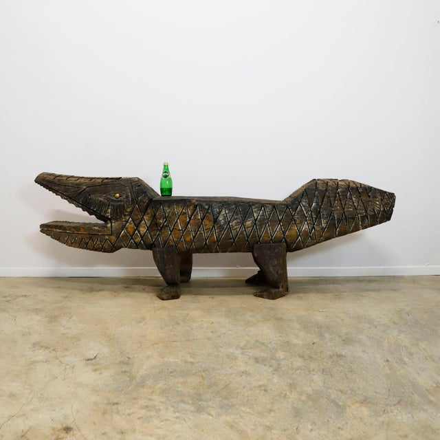 Decorative crocodile-shaped bench Mexico, ca. 1960 For Sale - Image 12 of 18