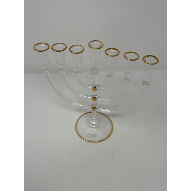 2010s Murano Glass Menorah or Candelabra For Sale - Image 5 of 5