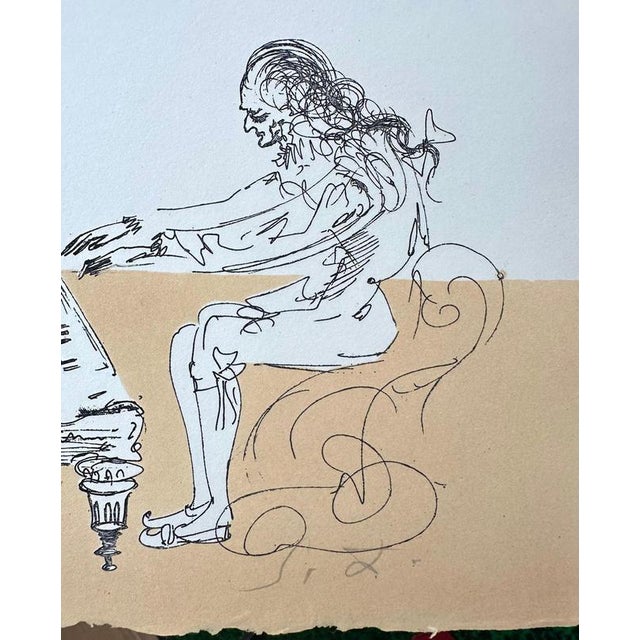 Salvador dali (1904 - 1989) iberian landscape: surrealist virtuoso and piano hair, 1980 original etching and aquatint...