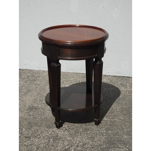 Baker Furniture Company Vintage Baker Furniture Co. Brown Drinks Table Side Table Two Tier For Sale - Image 4 of 12