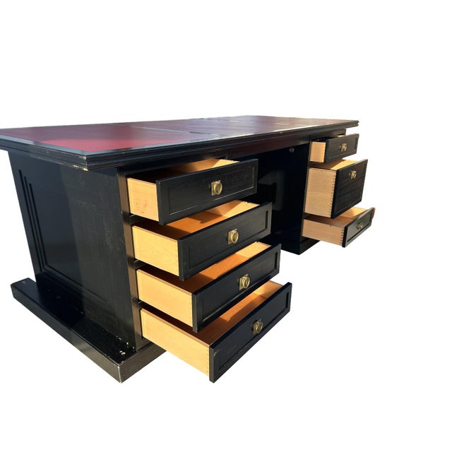 Freestanding executive partner desk by Thonet, originally designed in the 1960s and manufactured in 1992, confirmed by the...