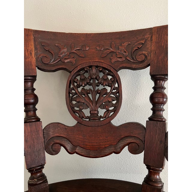 Pair of 19th Century Dutch Colonial Teakwood Burgomaster Chairs With Caned Swivel Seats For Sale - Image 9 of 12