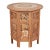 Moorish Style Carved Teak Inlaid Round Tabouret Drink Table For Sale