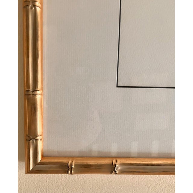 Cockatoo Bird Print in Gold Faux Bamboo Frame For Sale - Image 4 of 5
