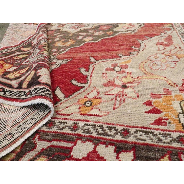 Raspberry Red Galerie Shabab Collection Mid-20th Century Turkish Oushak Accent Rug For Sale - Image 8 of 8