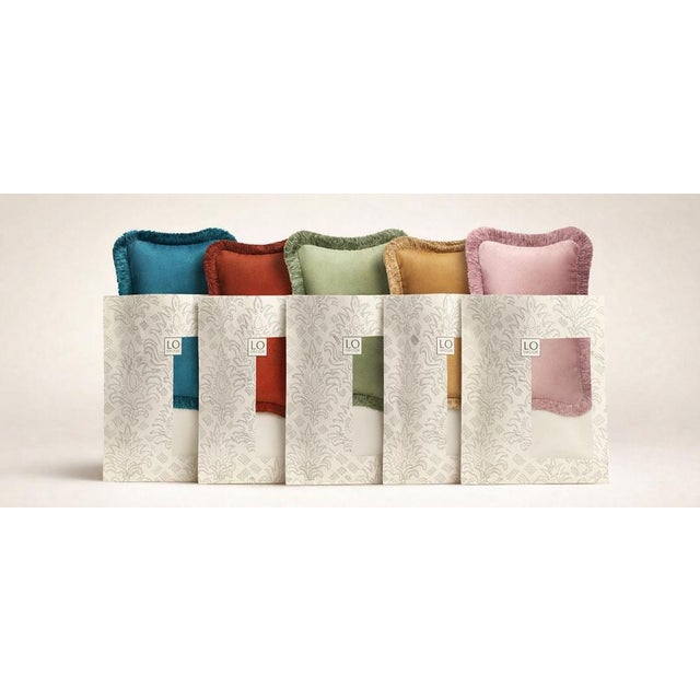 The Gift Micro Cushion in Grey Velvet with White Piping by Lorenza Briola for Lo Decor For Sale - Image 6 of 7