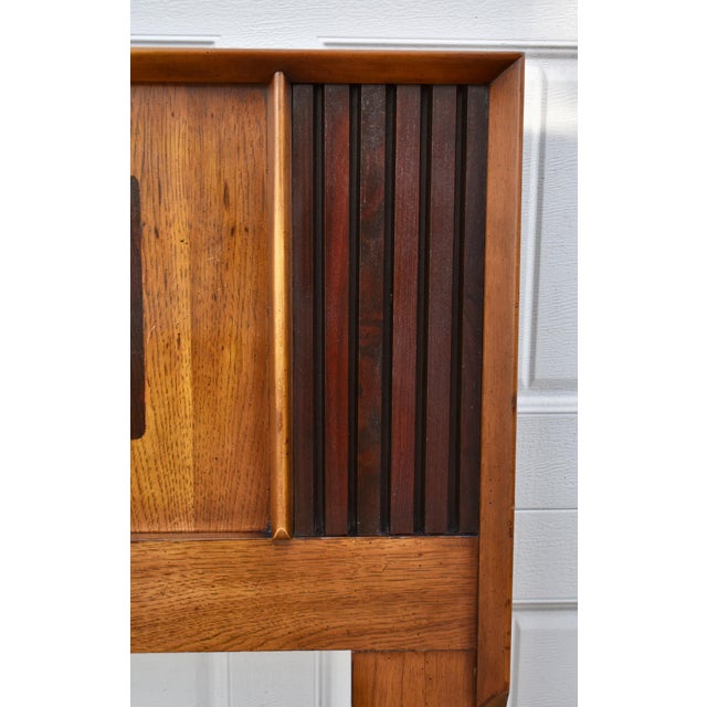 Vintage (1970's) Queen/Full Headboard has an MCM Style. The Wood is Walnut & Rosewood. From Lane Furniture and Part of the...