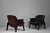 Vintage Chairs in Wood and Leather by Ico Parisi for Mim Roma, 1960s, Set of 2 For Sale - Image 9 of 18