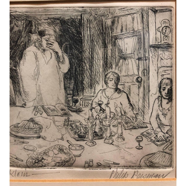Philip Reisman, Judaica Etching Passover Seder Scene WPA Artist For Sale - Image 4 of 5