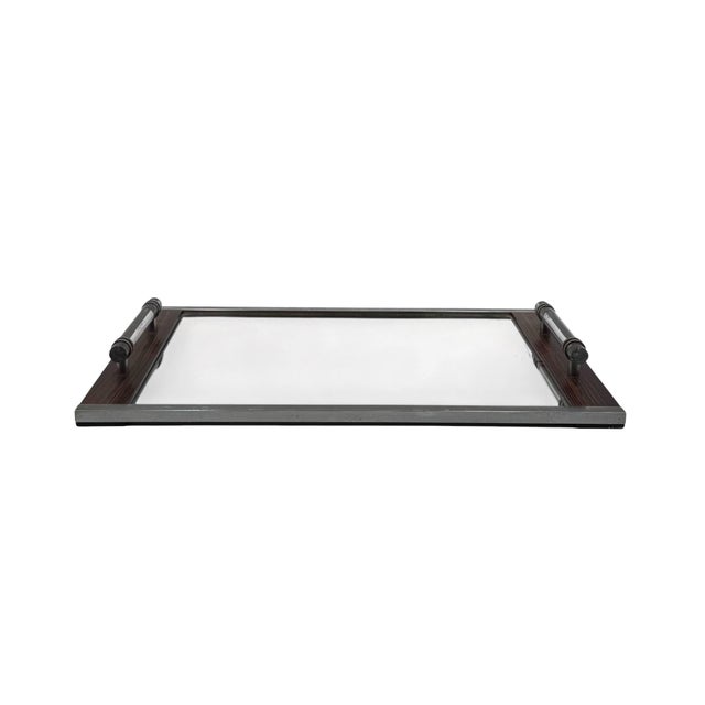 French Modern Mirrored Tray in the style of Jacques Adnet, 1940s For Sale - Image 12 of 13
