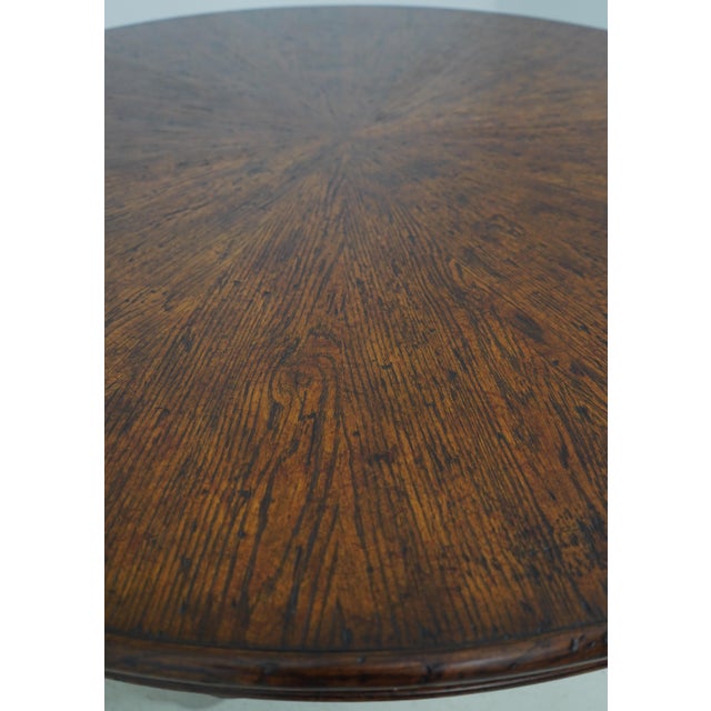 Theodore Alexander Althorp Collection Round Oak Dining Table For Sale - Image 9 of 14