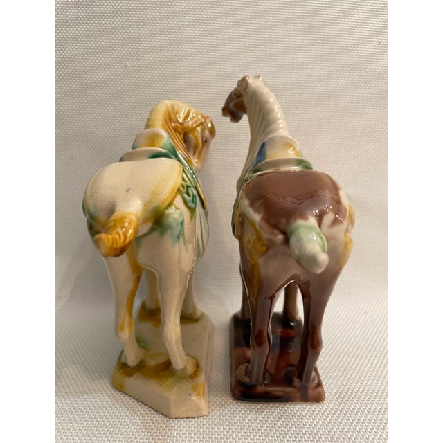 Chinoiserie 1980’s Miniature Tang Style Chinoiserie Horses - a Pair For Sale - Image 3 of 11