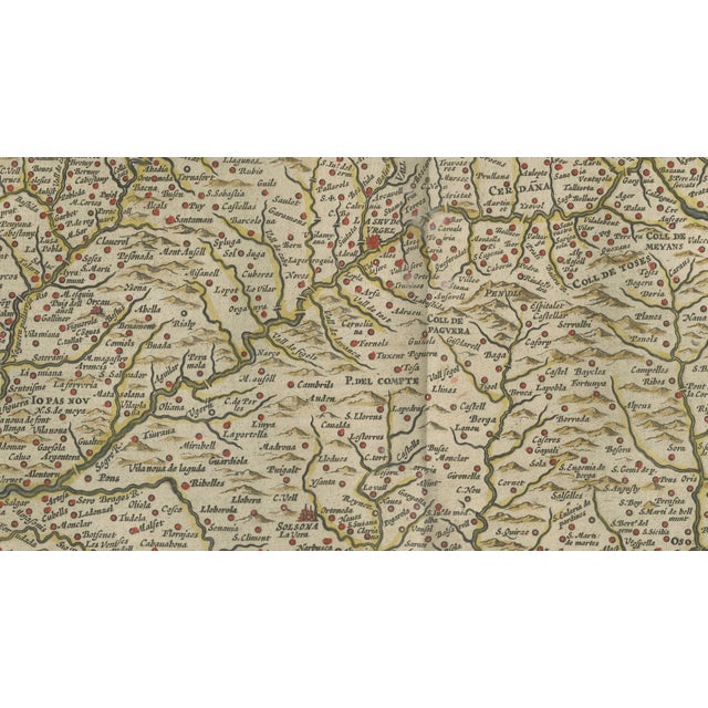 Catalonia Map with Barcelona and Mediterranean Coast from Blaeu, 1642 For Sale - Image 13 of 14