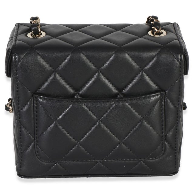 Chanel Black Quilted Lambskin Small Secret Box Bag For Sale - Image 4 of 9