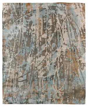 Bridgewater Handloom Bamboo Silk Blue/Brown Multi Rug - 10'x14'