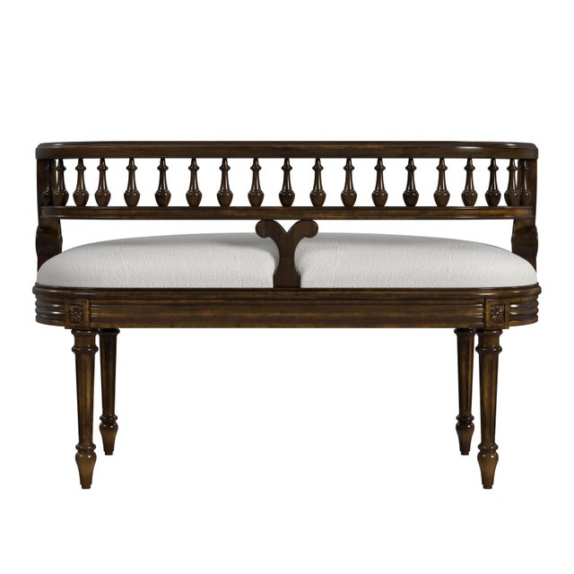 2020s Hathaway 37" Upholstered Bench, Antique Cherry For Sale - Image 5 of 7