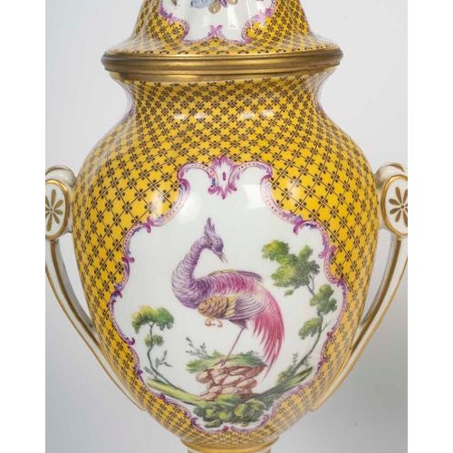 Louis XVI Style Porcelain and Gilded Bronze Covered Vases, Set of 2 For Sale - Image 9 of 12