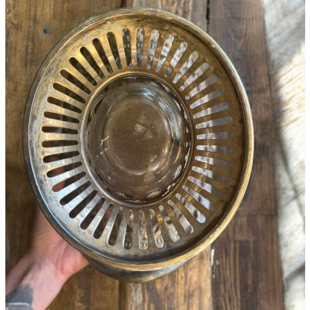 Rustic European Antique German George Roth Hanau Repoussé 800 Silver Brides Basket Vase Decor For Sale - Image 3 of 12