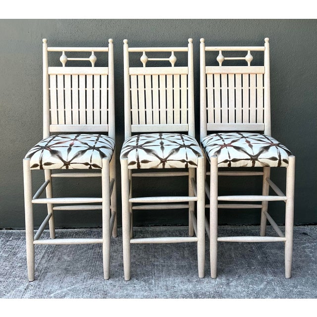 Vintage Slat Bar Stools - Set of 3 For Sale - Image 11 of 12