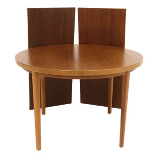 Swedish Round Walnut Table, 1960s For Sale