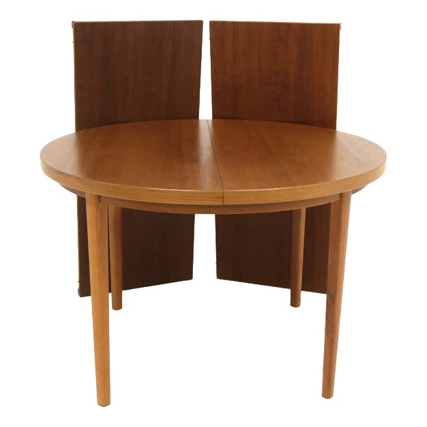 Swedish Round Walnut Table, 1960s For Sale