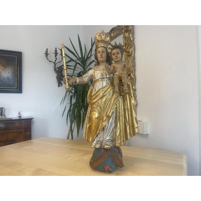 ORIGINAL PIECE - Framed Madonna with Child / Baroque figure from Rome - dream condition Dimensions: Height 95 x Width 49 x...