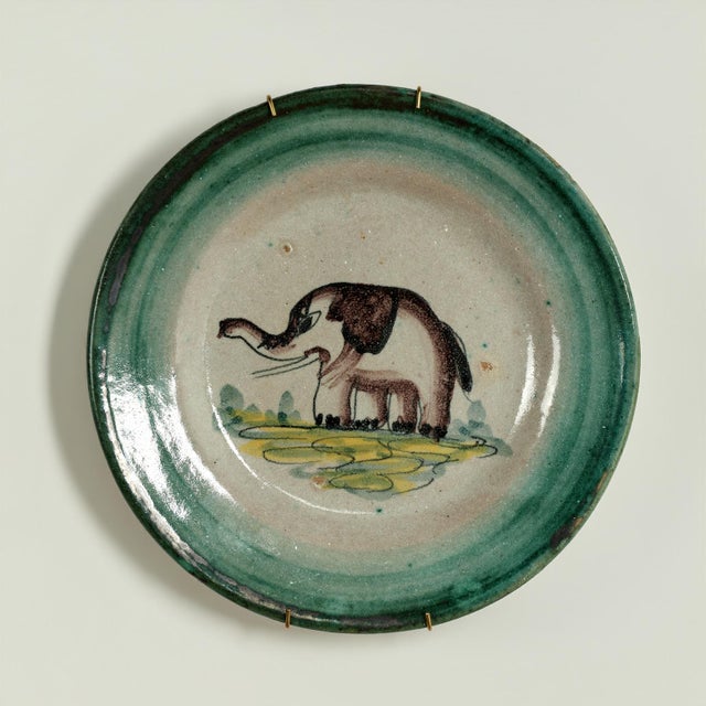 Vintage Italian Dishes With African Animals - Set of Eight For Sale - Image 4 of 16