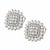 Metal 18k White Gold Round Rose-Cut Diamond Cluster Earrings, Pair For Sale - Image 7 of 7