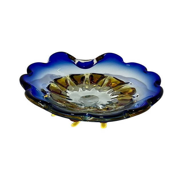 Mid-Century Modern 1960s Chalet Art Glass Cigar Ashtray / Catch-All For Sale - Image 3 of 7