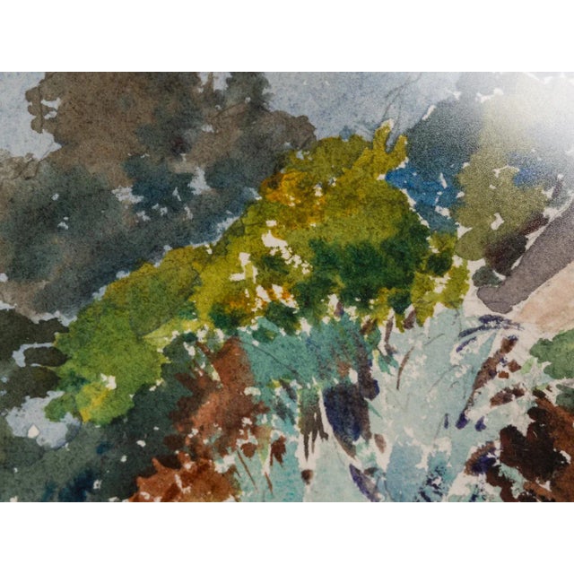 1920s A. Chardeyron, Pines in the Field, 1928, Watercolor on Paper, Framed For Sale - Image 5 of 10