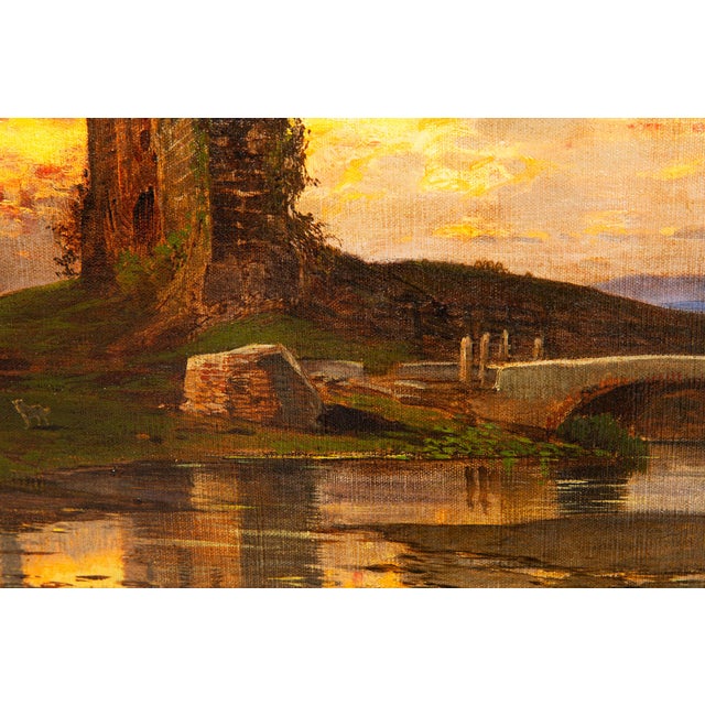 Italian Landscape Painting “View of Roman Campagna Ruins” by Hermann Corrodi For Sale - Image 12 of 18