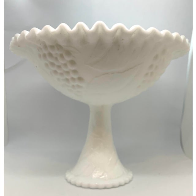 Mid-Century Modern Mid Century Fenton Lg Milk Glass Compote Dish For Sale - Image 3 of 9