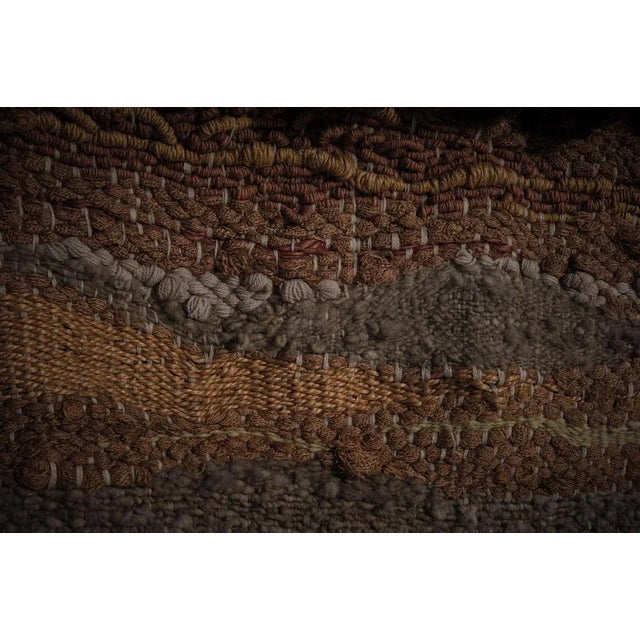 Hand Woven Textured Wall Tapestry, Belgium, 1970s For Sale - Image 4 of 11