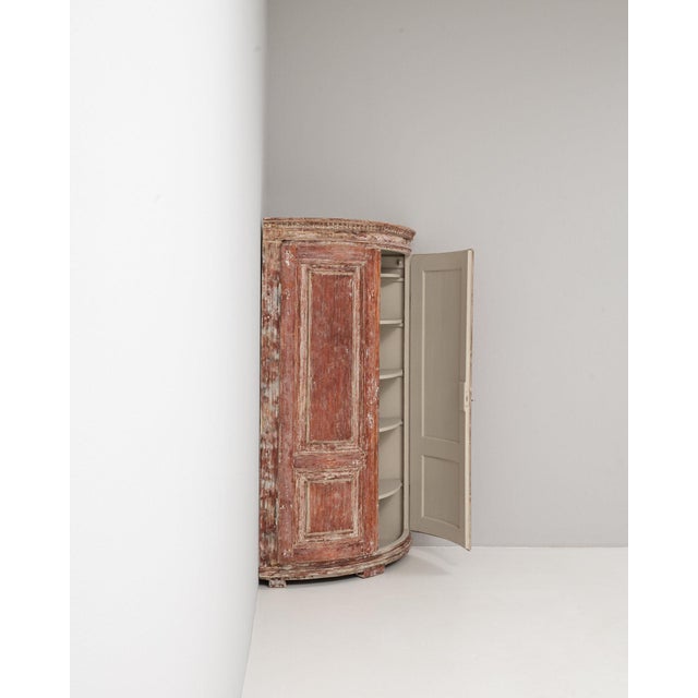 Wood 19th Century Sweden Traditional Burnt Orange Wood Storage Cabinets & Cupboards For Sale - Image 7 of 11