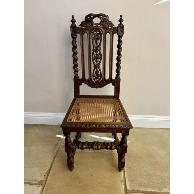 Antique Victorian Carved Oak Dining Chairs, 1860, Set of 8 For Sale - Image 10 of 12